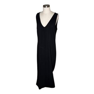 BOSTON POPER‎ Maxi Dress Black V-Neck Sleeveless Side Slit Women's Size Large
